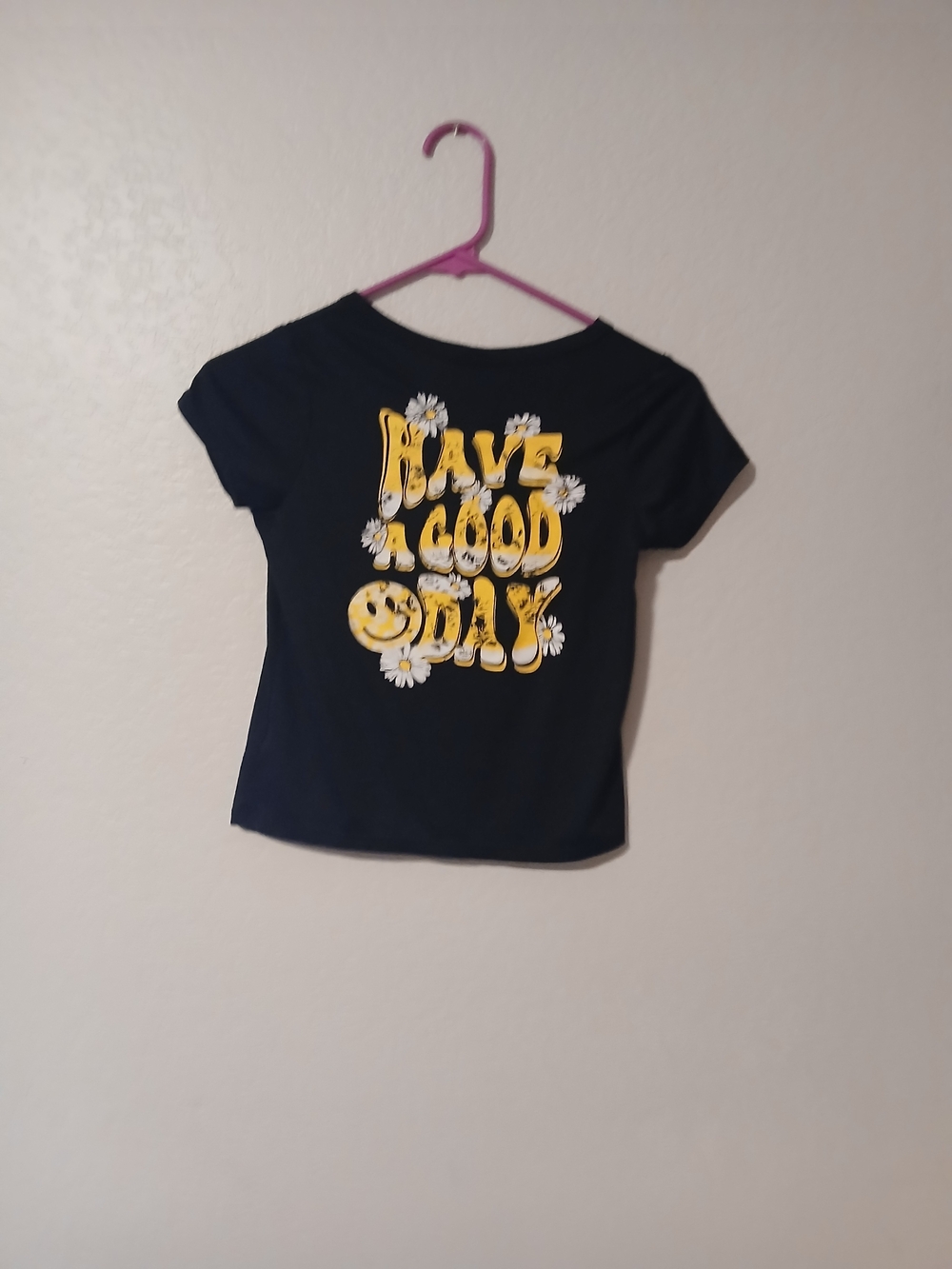 Kids Navy Short-Sleeve Tee with Yellow 'Have a Good Day' Graphic